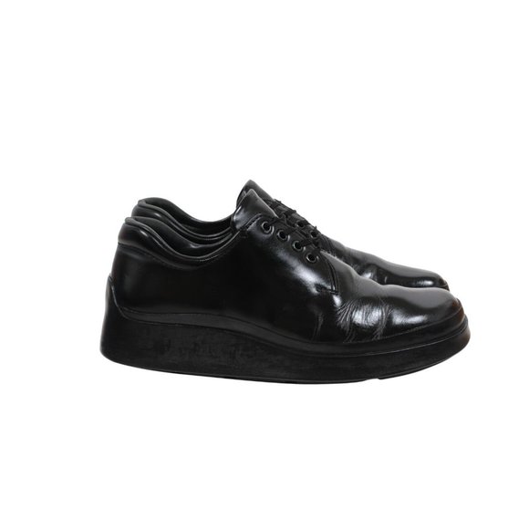 Prada Mens Derby US 7.5 UK 6.5 Black Leather Lace Up AW99 Chunky Runway Platform - Picture 8 of 10